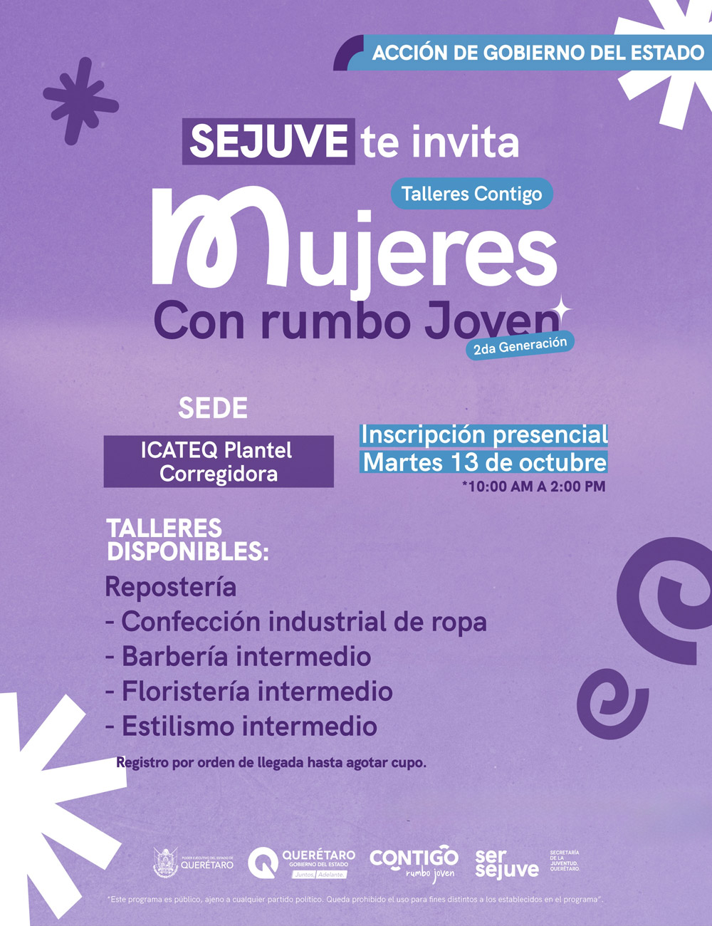 TALLERES: MUJERES CON RUMBO JOVEN, 2DA GENERACIÓN